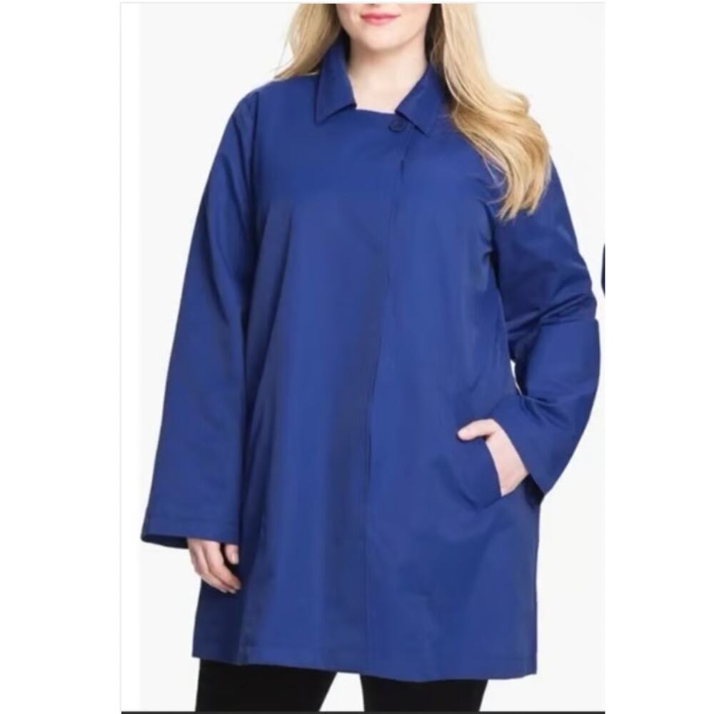 Eileen Fisher Concealed Button Up Classic Collar Coat Size Small Petite